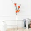 Simulação de Galho de Fruta Caqui Flores Artificiais Enfeites Decorativos para Sala de Estar Arranjo de Flores Buquê de Flores Flores Secas de Chão Decoração Suave para Casa