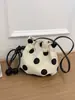 Bolsa Transversal de Lona com Cordão de Bolinhas Estilo Novo Simples, Bolsa de Mão Universal Portátil, Bolsa de Ombro Único Transversal Estilosa e Versátil
