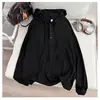 Novedad Otoño 2026 Sudadera con Capucha para Mujer Holgada Estilo Coreano Color Sólido Versátil Jersey Manga Larga Top Chaqueta para Pareja No
