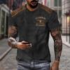 Camiseta de hip hop callejero con estampado 3D de estilo deportivo informal, holgada, de manga corta, de verano, 2024