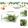 Nueva Decoración Navideña Corona Pequeña Ramas de Pino Simuladas Piñas Bayas Rojas Anillo para Velas Anillo Decorativo Portavelas Navideño Corona