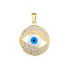 [Ouro Real de Cobre] Olho Gigante Redondo Azul Moda Comércio Exterior Transfronteiriço DIY Joias Cobre Zircônio Micro-Incustado Acessórios de Pingente