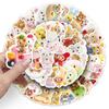54 Adesivos de Ursinho Adoráveis Ursinho Fofo Relaxado Animal de Desenho Animado Impermeável Decorativo Adesivos para Copo de Água Capa de Celular Caderno de Recados