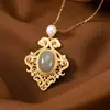 Plata de Ley S925 Original Jade Hetian Jade Blanco Qingyuzhen Personalidad de Alta Gama Hueco Conjunto de Colgante de Jade para Mujer Cadena
