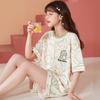 Pijama Nuevo de Verano para Niñas, Shorts de Manga Corta, Estilo Cartoon Cuello Redondo, Se Puede Usar Afuera, Conjunto para Estar en Casa, Dropshipping Disponible