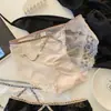 Bragas de Satén y Encaje Estilo Deseo Puro para Mujer, Calados Transpirables de Cintura Media, Estilo Francés Sexy Sin Costuras con Refuerzo de Algodón 2842A