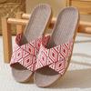 Pantuflas de Lino para las Cuatro Estaciones para el Hogar para Hombre y Mujer Pantuflas de Interior Algodón y Lino para Piso de Madera para el Hogar Antideslizantes Pantuflas de Verano