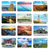 Ímãs de Geladeira de Vidro Marco da Cidade de Heihe, Heilongjiang, Porto de Fronteira Arquitetura Estilo Russo, Lembranças e Produtos Culturais de Wudalian