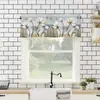 Cortinas de Ventana, Cortinas de Puerta, Cortinas de Café, Cortinas a Prueba de Polvo para Gabinete de Fregadero de Cocina con Diseño de Margarita Silvestre de País de Amazon Transfronterizo