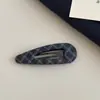 Pinza de BB de Cuadros Retro Azul Oscuro Pinza para el Cabello Estilo Coreano Estilo Academia Gota de Agua Triángulo Flequillo Pinza Lateral Pinzas para Cabello Rebelde Accesorios para el Cabello