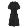 Comercio Exterior Transfronterizo Verano para Mujer Nuevo Estilo Europeo y Americano de Gama Alta Vestido con Volantes de Temperamento Mangas Abullonadas Conjunto de Dos Piezas