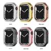 Adequado para Apple Watch 7ª Geração PC Linha Única Diamante Oco Galvanoplastia Capa Protetora Anti-Queda