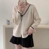Foto Real Suéter Cardigan de Punto Elegante y Delgado con Costuras y Cuello en V Estilo Coreano Dongdaemun para Mujer Nuevo Otoño e Invierno 2023