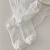 Calcetines de mujer de primavera y verano japoneses JK con tacón de viento y lazo, calcetines apilados de tubo medio, calcetines de encaje tridimensionales que combinan con todo, calcetines dulces para niñas