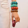 Pulseras Geométricas Irregulares de Madera y Resina Transfronterizas Europeas y Americanas, Pulseras Personalizadas Exageradas de Moda, Joyería de Lujo Ligero y Gama Alta