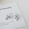 Pendientes Morados de Trébol de Cuatro Hojas para Mujer con Circonita Pendientes de Estrella de Cinco Puntas con Circonita de Colores Fábrica de Pendientes de Moda Coreana Europea