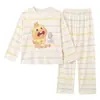 Pijama de algodão puro para meninas, estilo outono, modelo infantil de manga comprida fino, novo popular para casa na primavera e outono para meninas mais velhas