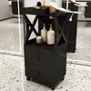 Gabinete de Herramientas para Salón de Belleza Mesa Espejo para Salón de Peluquería Gabinete con Cajones Gabinete de Almacenamiento de Madera para Cortar el Cabello Gabinete de Trabajo para Barbería