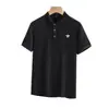 Camisa Polo de Verano Fresca Bordada de Tres Hojas para Hombre, Manga Corta, Cuello Campana, Casual de Negocios, Moderna, Transpirable, Ligera, Absorbente de Sudor