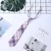Corbata JK Japonesa para Mujer Talla Única Estilo Perezoso Universitario Accesorios de Uniforme Escolar para Estudiantes Pequeños Corbata Cuadros Hombre