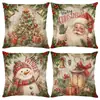 Fundas de Almohada Serie Navideña de Amazon, Cojines de Sofá Estampados de Lino, Fundas de Almohada, Soporte para Personalización con Tu Propio Diseño