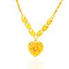 Collar bañado en oro de 24 quilates joyería para mujer oro de alta imitación molde invertido collar de corazón Red Social en vivo fábrica al por mayor enviar a novia