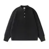 Ropa Vintage 25 Otoño/Invierno Nuevo Estilo Americano Suéter de Cuello Henley para Hombre Retro Holgado Pullover Estilo Old Money Ropa de Punto