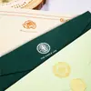 Papel de Carta Verde Retro de Alta Gama, Sobres Engrosados, Logo Estampado en Caliente, Exquisitas Cartas de Amor Literarias al por Mayor