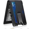 Estuche Metálico para Tarjetas Automático con Patrón de Fibra de Carbono Amazon, Antirrobo RFID, Ranuras Múltiples para Tarjetas, Cartera para Hombres de Negocios