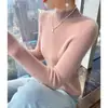 Suéter básico de punto de lana para mujer, cuello alto medio sin costuras, 2026, cachemir, otoño e invierno, sencillo, ajuste ceñido, versátil