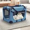 Bolsa Transportadora para Gatos Portátil Apilable Transportadora para Mascotas para Coche Jaula para Gatos Gran Capacidad Transportadora para Perros con Cojín Suave Caja para Mascotas Transfronteriza Caqui