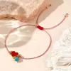 Pulsera de Cuerda Trenzada con Ojo de Diablo y Corazón de Turquesa Imitación, Estilo Nuevo Transfronterizo Europeo y Americano, Joyería de Mano Moderna y Versátil