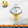 Manija de Vidrio con Forma de Diamante Estilo Europeo Simple Transparente de un Solo Agujero para Puerta de Gabinete Armario Manija de Cajón de Cristal Moderna