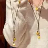 "Que Todos os Seus Desejos se Realizem" Novo Colar Amuleto da Sorte do Deus da Riqueza Estilo Chinês Gorduchinho, Corrente para Suéter Trançada Versátil Vintage e Elegante para Mulheres