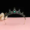 Barroco Retrô Preto Luxo Coroa Tiara Nupcial Vestido de Noiva Casamento 18º Aniversário Coroa de Rainha Coroa de Bolo