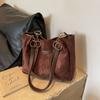 Bolsa Tote para Mujer 2026 Nueva Bolsa Grande de Capacidad para Viajes de Negocios Otoño e Invierno Bolso de Hombro Retro Escarchado Bolso de Clase Acolchado