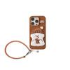 Bordado de dibujos animados perro pequeño blanco para funda de teléfono Apple 16promax iPhone15 lindo 14 portátil 13 otoño e invierno
