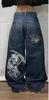 Tendencia de Celebridad de Internet Harajuku Hip-Hop Cráneo Retro Streetwear Jeans Jnco Y2K Jeans para Hombre Venta al por Mayor