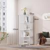 Estante de Livros Rack de Armazenamento de Chão Simples Doméstico Multicamadas Gabinete de Armazenamento para Sala de Estar Espaço Estreito Pequena Estante Contra a Parede Armazenamento de Canto