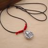 Collar de loto de plata esterlina 999 pura, colgante de Buda con elefante de la suerte para mujer, estilo antiguo, diseño de lujo ligero, cadena de suéter, joyería