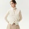 Conjunto de alta calidad: Chaleco 100% cachemir para mujer, cuello en V, cárdigan de punto liso, color sólido, estilo coreano, sin mangas