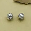 Plata de Ley S925 Separador de Cuentas de Plata Tailandesa Nudo Chino Carácter Shou Pulsera Calada Separador de Cuentas Cuenta de Plata Accesorios Hechos a Mano
