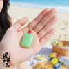 Colar com Pingente de Paz e Segurança em Formato de Pão, Item de Moda Popular para Transmissão ao Vivo, Corrente de Suéter de Jade Simples e Elegante Pingente Atacado