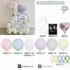 Serie Maca 32 pulgadas Blanco Cumpleaños Digital Película de Aluminio Set de Globos Látex Largo Forma de Arcoíris Regalo para Niña