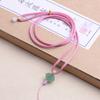 Joyería ajustable de cadena para suéter colgante de jade para el cuello Cristal cera de abeja ágata colgante cadena clavicular suministro multicolor