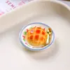 Imanes para refrigerador DIY, set de postre de tarta de huevo simulada, pequeños adornos de juguete de comida de resina, accesorios magnéticos para juego de simulación DIY