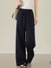 Calça Reta de Linho Respirável Fina Feminina Primavera Verão Cintura Alta Emagrecimento Solta Caimento Casual Calças Dropshipping