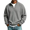 Europa Transfronteriza Ropa Nueva Pesada para Hombre Sudadera con Cremallera Cuello Alto Manga Larga Sudadera con Capucha Hombre Holgada Casual Color Sólido Deportiva Exterior