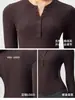 Top Deportivo Henley de Manga Larga Elástico Ajustado que Absorbe la Humedad Sensación de Nube para Yoga Pilates Fitness