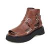 Zapatos de plataforma de talla grande para mujer de comercio exterior 35-43 hebilla de cinturón tacón medio sandalias planas Y13